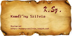 Kemény Szilvia névjegykártya